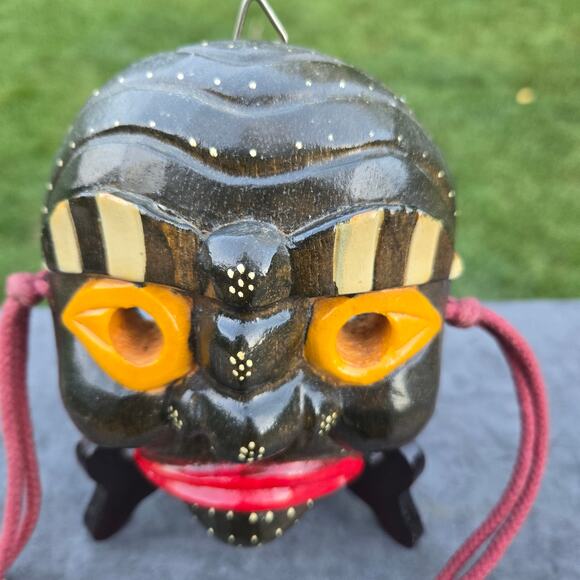 Vintage Traditional Korean Hahoetal Wood Hand Carved Mask Ceremonial Marked - Picture 4 of 12